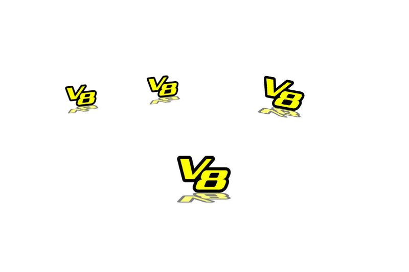 Dodge Emblem & Badges set with V8 logo Dodge emblems decoinfabric
