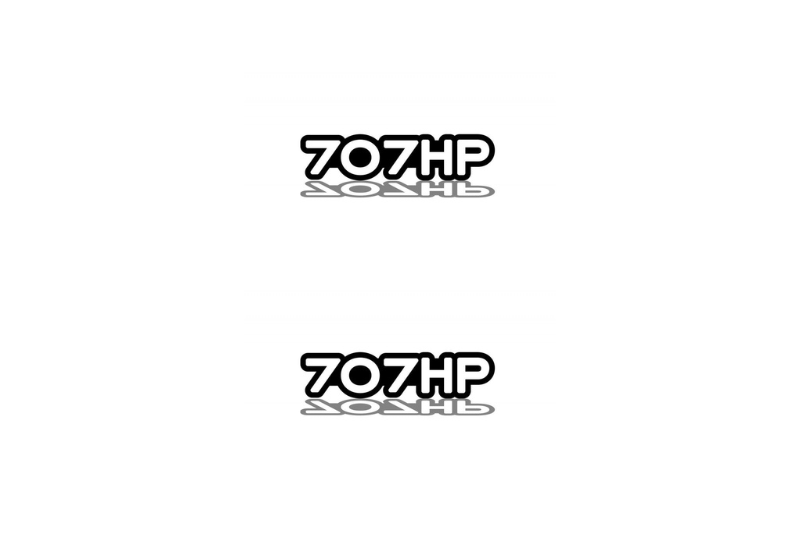 Dodge Emblem & Badge Set - Grille and Tailgate 707HP logo Dodge emblems decoinfabric WHITE