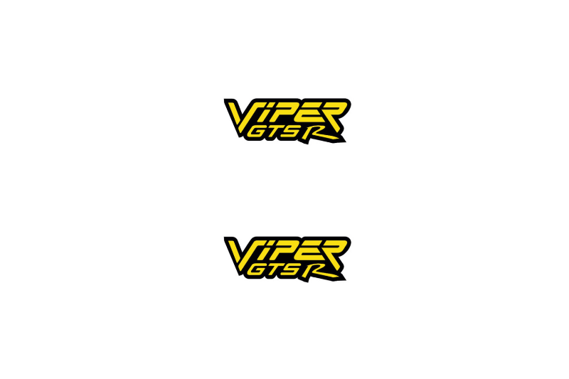Dodge Viper Emblem & Badge Set - Grille and Tailgate Viper GTS-R logo Dodge emblems decoinfabric YELLOW