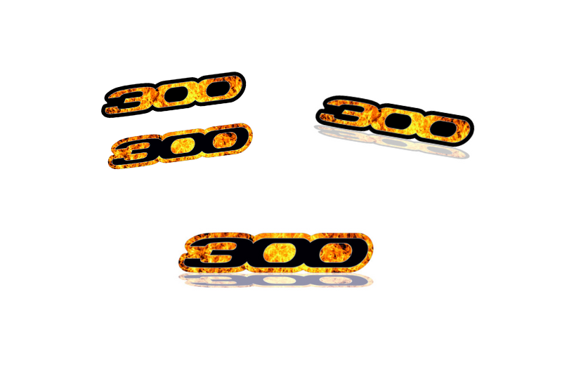 Chrysler Emblem & Badges set with 300 Fire logo Chrysler emblems decoinfabric