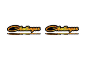 Dodge Challenger emblem for fenders with Challenger Fire logo Dodge emblems decoinfabric BLACK FRAME+FIRE LOGO