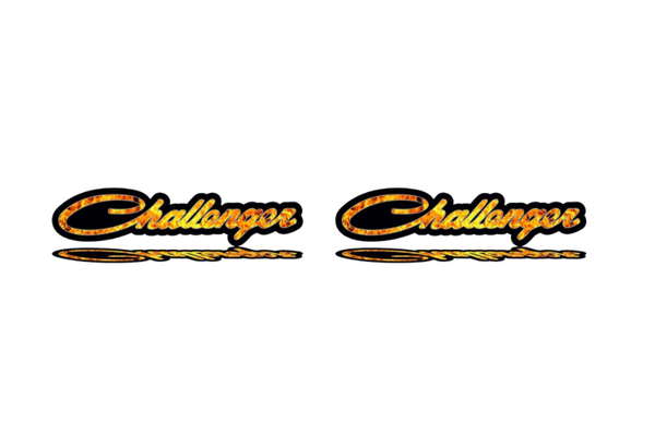 Dodge Challenger emblem for fenders with Challenger Fire logo