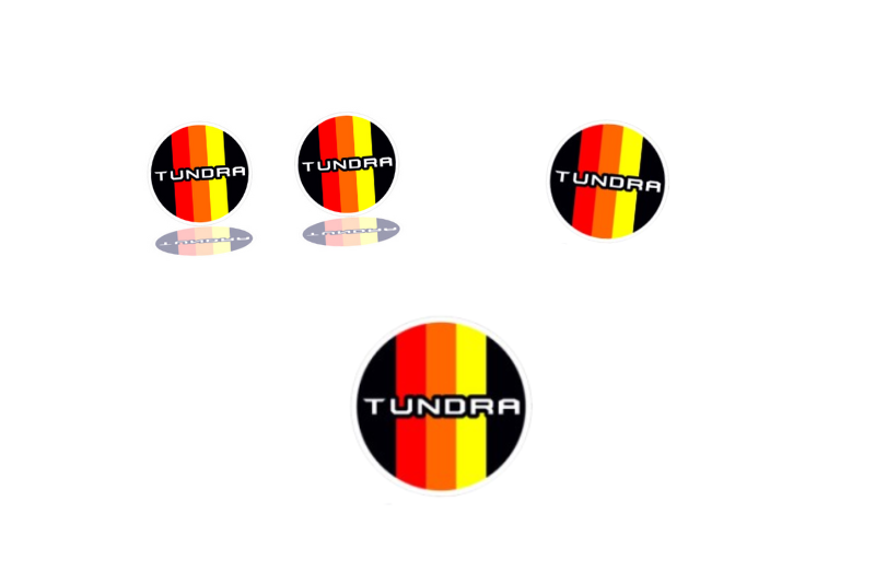 Toyota Tundra Emblem & Badges set with Tundra III Tricolor logo Toyota emblems decoinfabric