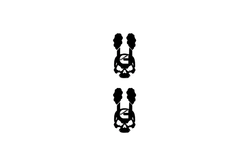 Dodge Emblem & Badge Set - Grille and Tailgate Cummins Skull logo Dodge emblems decoinfabric BLACK