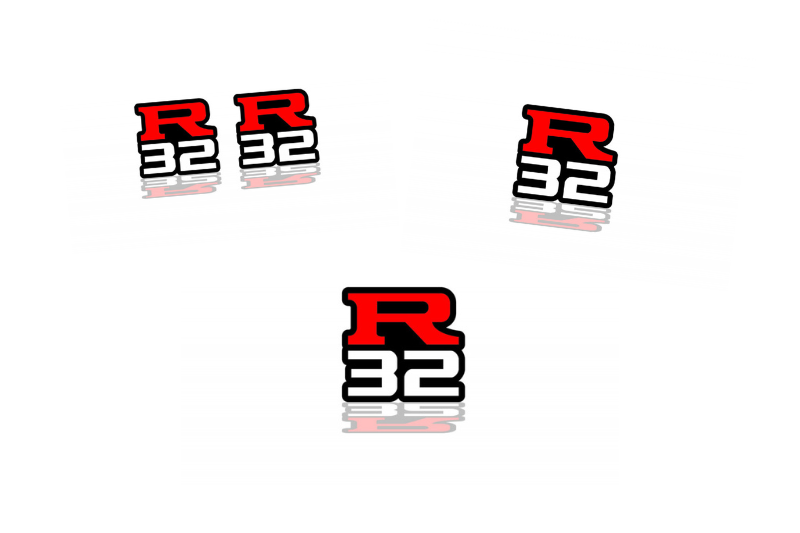 Nissan Skyline Emblem & Badges set with R32 logo