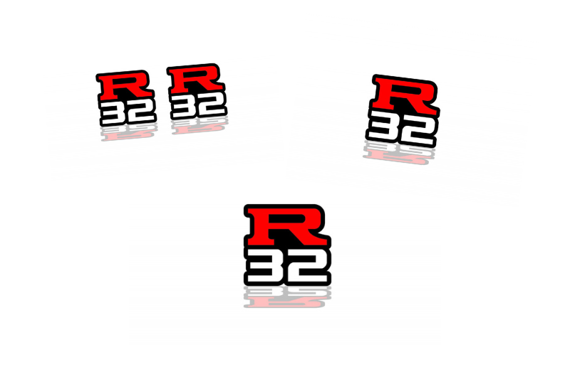 Nissan Skyline Emblem & Badges set with R32 logo Nissan emblems decoinfabric