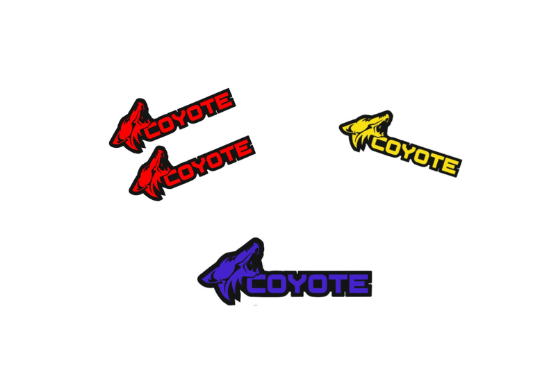Ford Mustang Emblem & Badges set with Coyote logo (type 7) Ford emblems decoinfabric