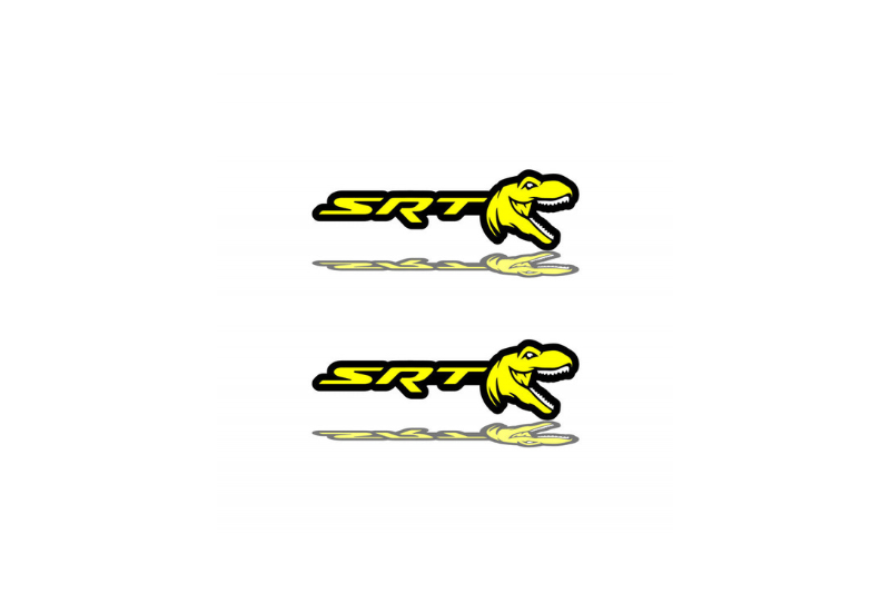 Dodge Emblem & Badge Set - Grille and Tailgate SRT + Tirex logo Dodge emblems decoinfabric YELLOW