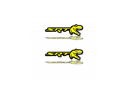 Dodge Emblem & Badge Set - Grille and Tailgate SRT + Tirex logo Dodge emblems decoinfabric YELLOW