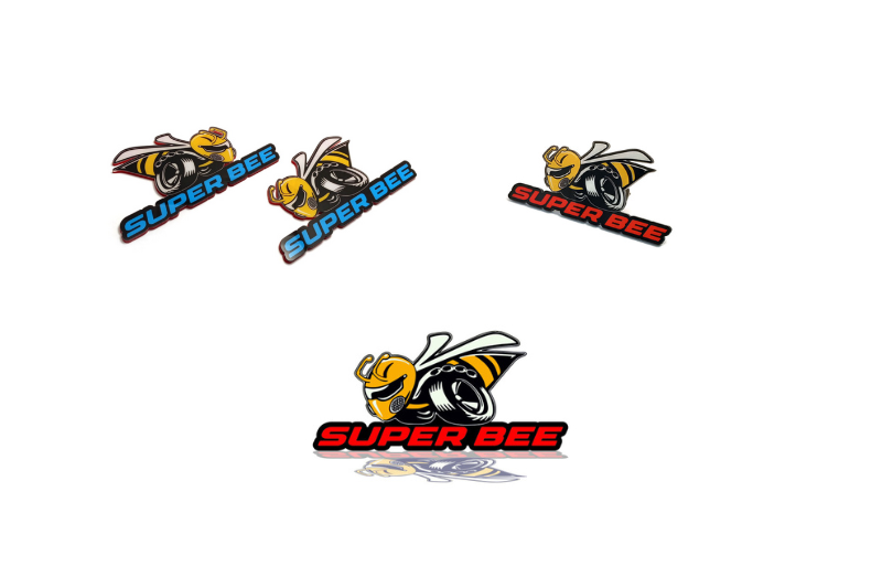 Dodge Emblem & Badges set with Super Bee logo (Type 2) Dodge emblems decoinfabric