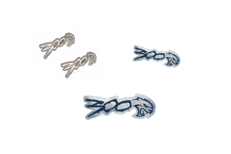 Chrysler 300C II Stainless Steel Emblem & Badges set with 300 Hellcat logo (Type 2) Chrysler emblems decoinfabric