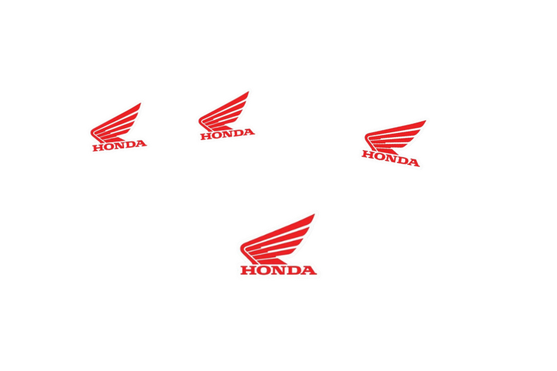 Honda Emblem & Badges set with Honda logo (Type 2) Honda emblems decoinfabric