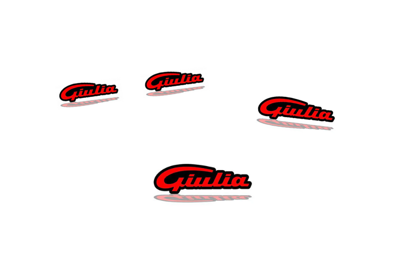 Alfa Romeo Emblem & Badges set with Giulia logo (Type 3) Alfa Romeo emblems decoinfabric BLACK RED