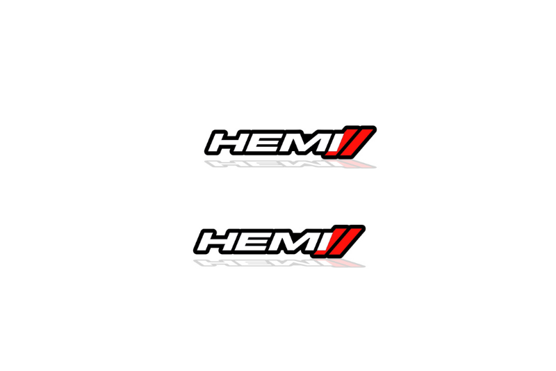 Dodge Emblem & Badge Set - Grille and Tailgate Hemi + Dodge logo Dodge emblems decoinfabric WHITE