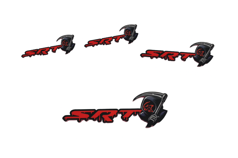 Dodge Emblem & Badges set with SRT Hellcat Grim Reaper logo Dodge emblems decoinfabric
