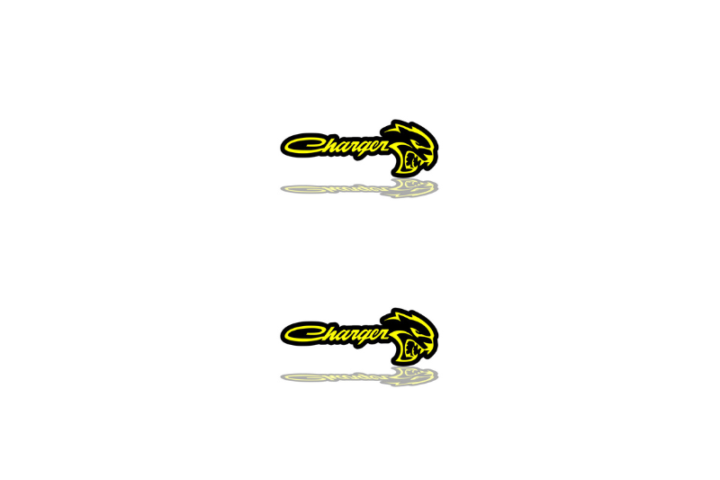 Dodge Emblem & Badge Set - Grille and Tailgate Charger + Hellcat logo Dodge emblems decoinfabric YELLOW