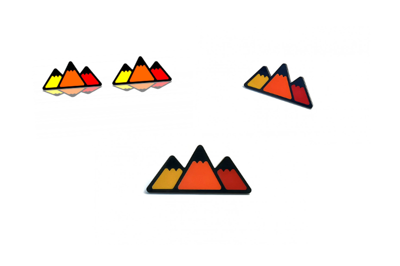 Toyota Emblem & Badges set with Tricolor logo (Type 2) Toyota emblems decoinfabric