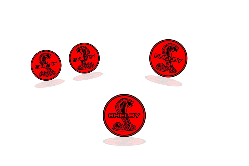 Ford Mustang Emblem & Badges set with Snake Shelby logo (Type 2) Ford emblems decoinfabric