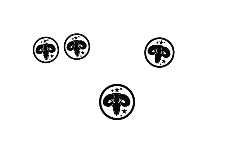 Dodge RAM Emblem & Badges set with Dodge RAM logo (Type 5) Dodge emblems decoinfabric