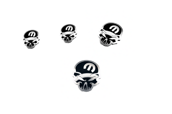 Jeep Stainless Steel Emblem & Badges set with Mopar Skull logo (Type 2)