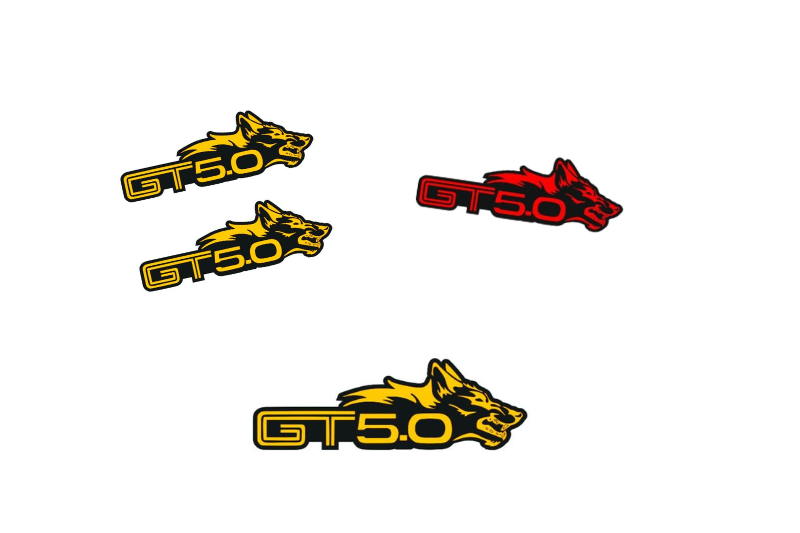 Ford Mustang Emblem & Badges set with GT 5.0 Coyote logo Ford emblems decoinfabric