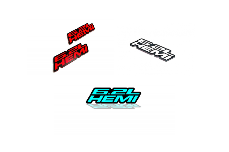 Jeep Emblem & Badges set with 6.2L Hemi logo Jeep emblems decoinfabric