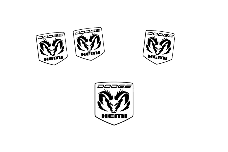 Dodge RAM Emblem & Badges set with Hemi logo (Type 2) Dodge emblems decoinfabric