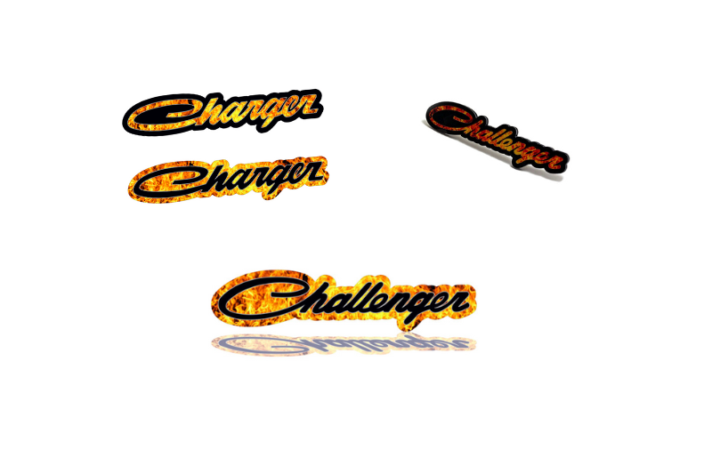 Dodge Challenger Emblem & Badges set with Challenger Fire logo