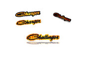 Dodge Challenger Emblem & Badges set with Challenger Fire logo Dodge emblems decoinfabric