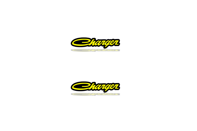 Dodge Emblem & Badge Set - Grille and Tailgate Dodge Charger logo (Type 3) Dodge emblems decoinfabric YELLOW