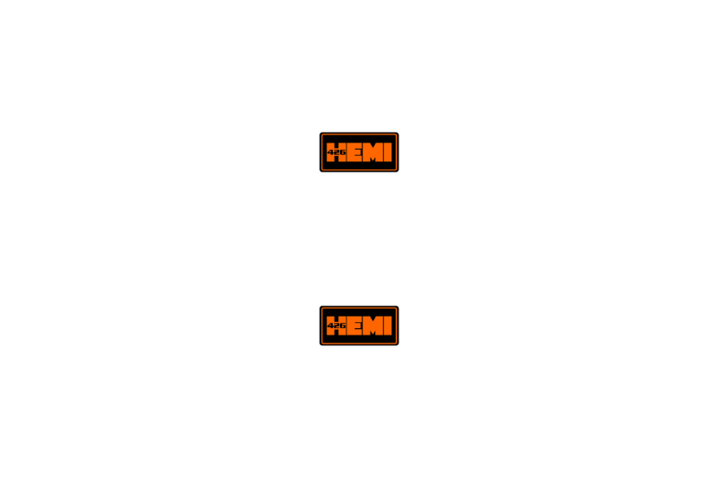 Dodge Emblem & Badge Set - Grille and Tailgate 426HEMI logo (Type 3) Dodge emblems decoinfabric ORANGE