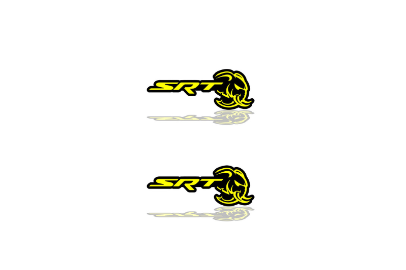 Dodge Emblem & Badge Set - Grille and Tailgate SRT Hellephant logo Dodge emblems decoinfabric YELLOW