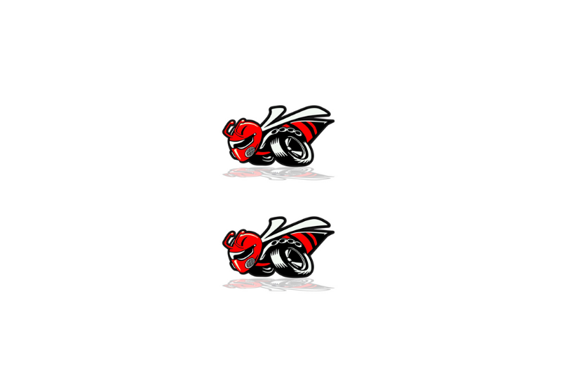 Dodge Emblem & Badge Set - Grille and Tailgate 1320 Scat Pack logo (Type 3) Dodge emblems decoinfabric RED
