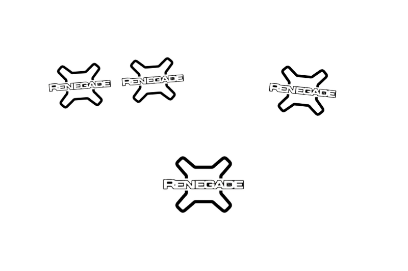Jeep Emblem & Badges set with Renegade logo (Type 2) Jeep emblems decoinfabric