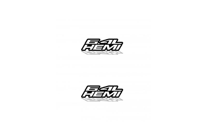 Dodge Emblem & Badge Set - Grille and Tailgate 6.4L Hemi logo Dodge emblems decoinfabric WHITE