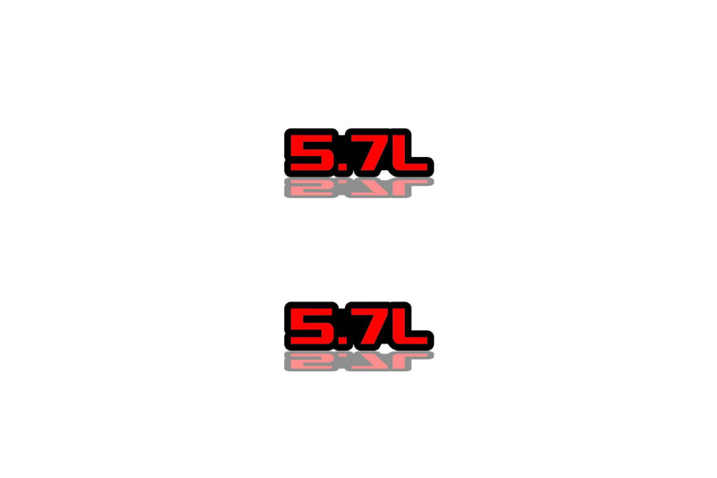 Dodge Emblem & Badge Set - Grille and Tailgate 5.7L logo Dodge emblems decoinfabric RED