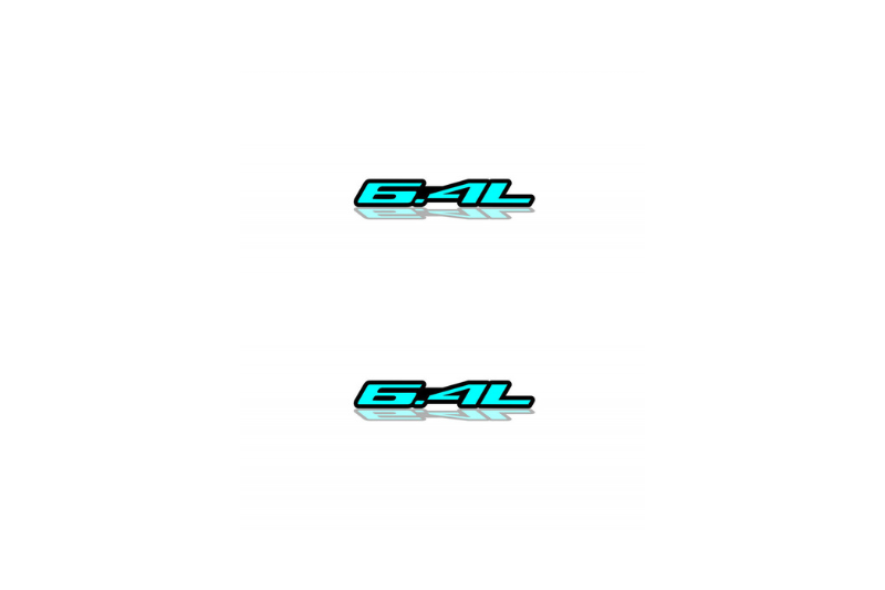 Dodge Emblem & Badge Set - Grille and Tailgate 6.4L logo Dodge emblems decoinfabric LIGHT BLUE