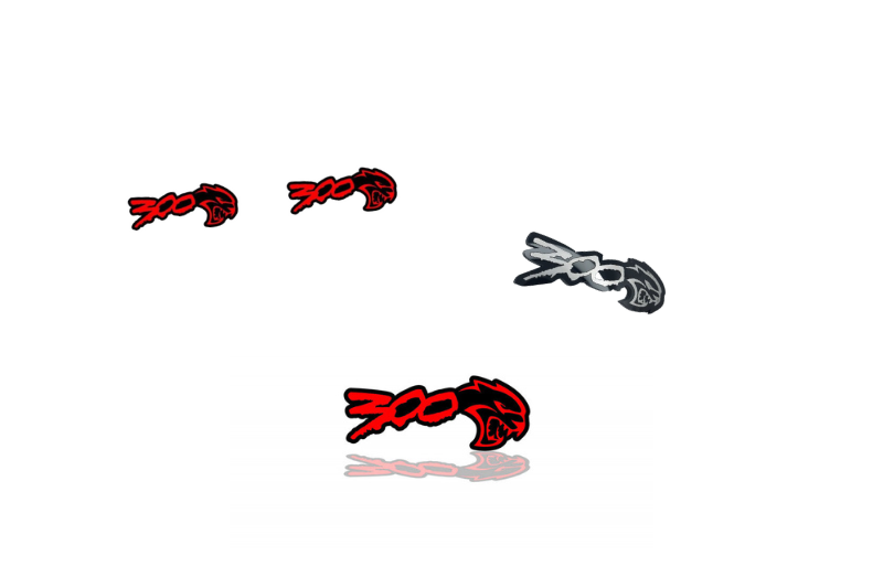 Chrysler 300C II Emblem & Badges set with 300 + Hellcat logo (Type 2) Chrysler emblems decoinfabric