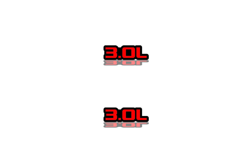 Dodge Emblem & Badge Set - Grille and Tailgate 3.0L logo Dodge emblems decoinfabric RED