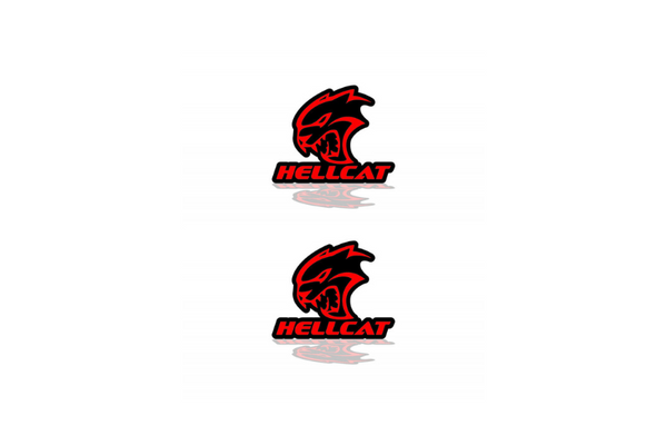 Dodge Emblem & Badge Set - Grille and Tailgate Hellcat + text Hellcat logo