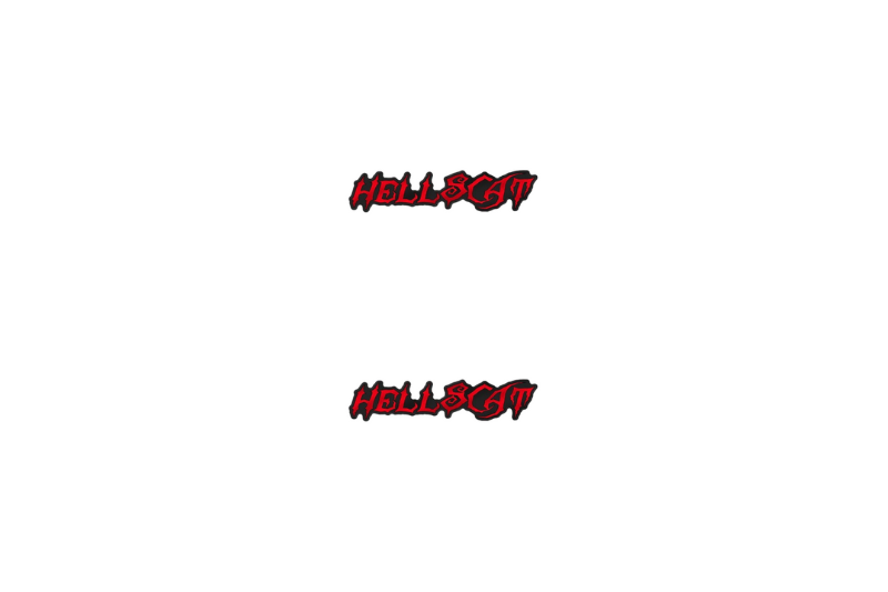 Dodge Emblem & Badge Set - Grille and Tailgate Hellscat logo Dodge emblems decoinfabric RED