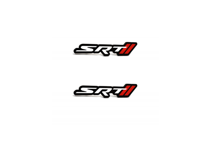 Dodge Emblem & Badge Set - Grille and Tailgate SRT + Dodge logo Dodge emblems decoinfabric WHITE