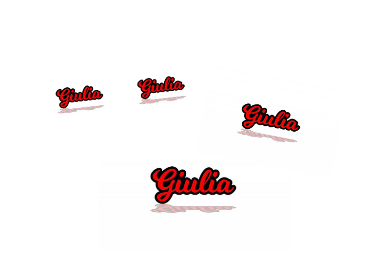 Alfa Romeo Emblem & Badges set with Giulia logo (Type 2) Alfa Romeo emblems decoinfabric BLACK RED