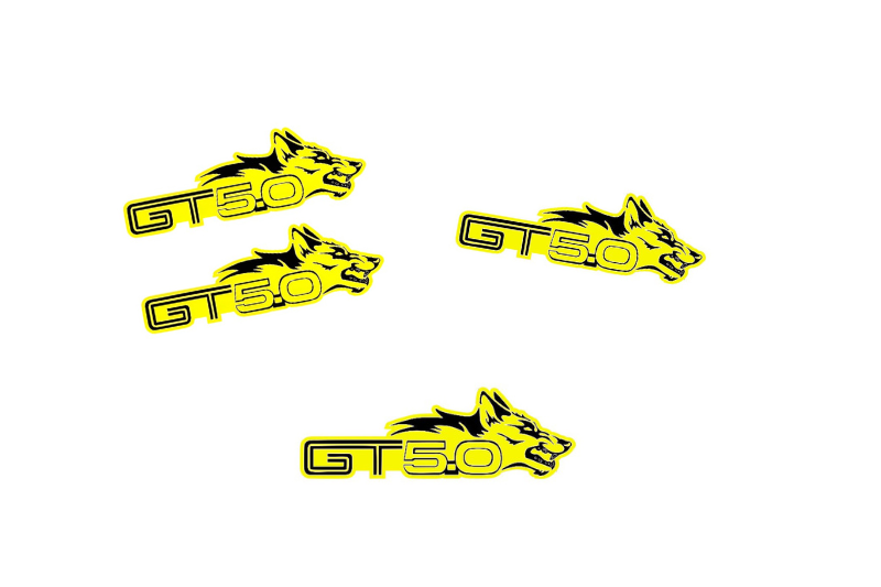 Ford Mustang Emblem & Badges set with GT 5.0 Coyote logo (Type 2)