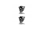 Dodge Emblem & Badge Set - Grille and Tailgate Demon logo Dodge emblems decoinfabric WHITE