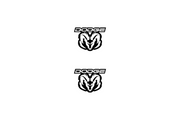 Dodge RAM Emblem & Badge Set - Grille and Tailgate Dodge RAM logo (Type 2) Dodge emblems decoinfabric WHITE