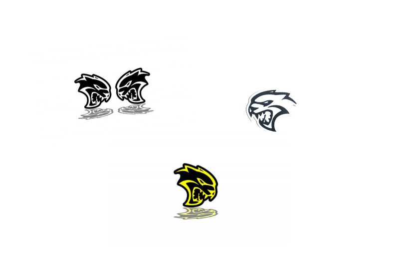 Chrysler Emblem & Badges set with Hellcat logo Chrysler emblems decoinfabric
