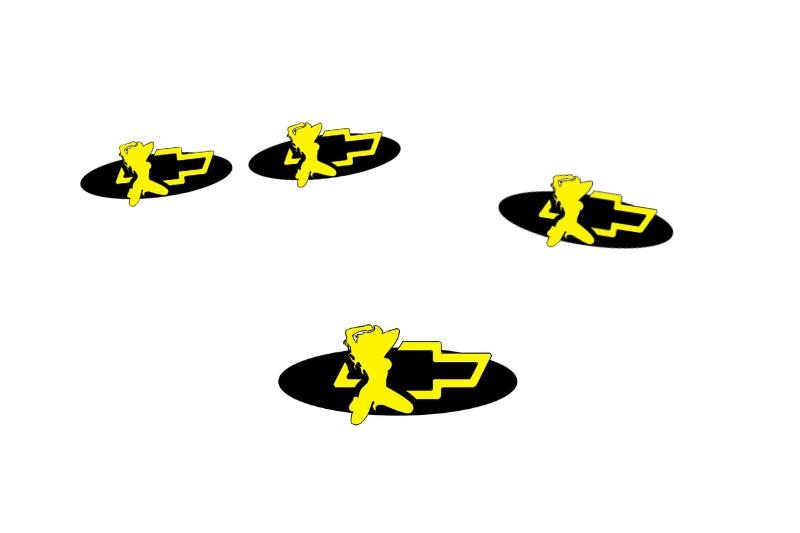 Chevrolet Emblem & Badges set with Chevrolet Girl logo Chevrolet emblems decoinfabric