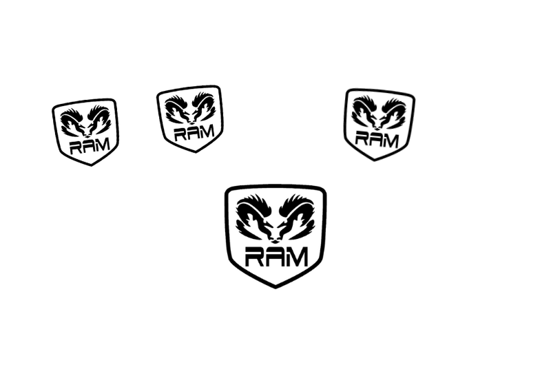 Dodge RAM Emblem & Badges set with Dodge RAM logo (Type 4) Dodge emblems decoinfabric