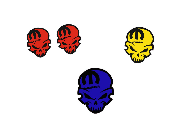 Jeep Emblem & Badges set with Mopar Skull logo (Type 9) Jeep emblems decoinfabric